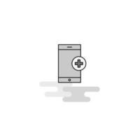 Medical app Web Icon Flat Line Filled Gray Icon Vector