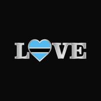 tipografía de amor con vector de diseño de bandera de botswana