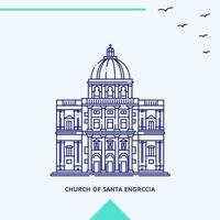 CHURCH OF SANTA ENGRCCIA skyline vector illustration