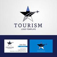 logotipo de estrella creativa de bandera de estonia de viaje y diseño de tarjeta de visita vector