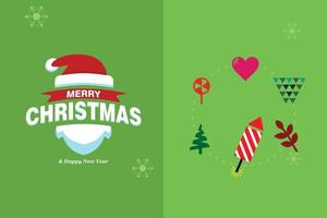 Merry Christmas card with elegent design and typography vector