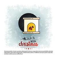 Merry Christmas card with creative design and light background vector