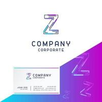 diseño del logotipo de la empresa z con vector de tarjeta de visita