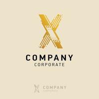 x diseño de logotipo de empresa con vector de tarjeta de visita