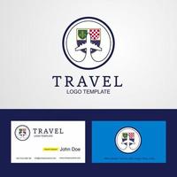 Travel Bosnia and Herzegovina Creative Circle flag Logo and Business card design vector