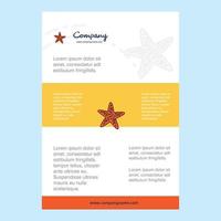 Template layout for Star fish comany profile annual report presentations leaflet Brochure Vector Background