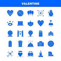 conjunto de iconos de glifo sólido de san valentín para infografías kit uxui móvil y diseño de impresión incluyen signo de etiqueta amor san valentín amor romántico corazón conjunto de iconos de san valentín vector