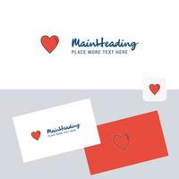 Heart vector logotype with business card template Elegant corporate identity Vector