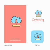 Cloud downloading Company Logo App Icon and Splash Page Design Creative Business App Design Elements vector