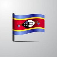 Swaziland waving Shiny Flag design vector