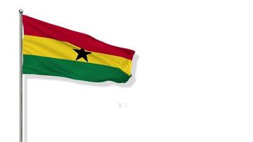 Ghana Flag Waving in The Wind 3D Rendering, FIFA World Cup 2022 Team Group , Chroma key Green Screen, Luma Matte Selection of Flag video