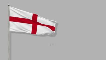 England Flag Waving in The Wind 3D Rendering, FIFA World Cup 2022 Team Group , Chroma key Green Screen, Luma Matte Selection of Flag video