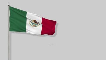 bandera de méxico ondeando en el viento representación 3d, grupo de equipo de la copa mundial de la fifa 2022, pantalla verde de clave de croma, selección de bandera luma mate video