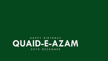 Bolas 3d de la bandera de pakistán cayendo del lado derecho feliz cumpleaños de quaid e azam texto del 25 de diciembre, selección de bolas luma mate, representación 3d video