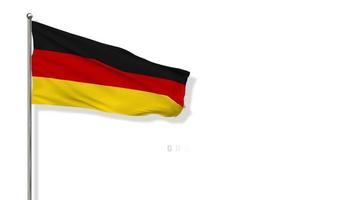 deutschlandfahne weht im wind 3d-rendering, fifa-weltmeisterschaft 2022 teamgruppe, chroma-key-grüner bildschirm, luma-matte auswahl der flagge video