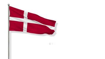 Denmark Flag Waving in The Wind 3D Rendering, FIFA World Cup 2022 Team Group , Chroma key Green Screen, Luma Matte Selection of Flag video