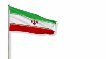 iranische flagge weht im wind 3d-rendering, fifa-weltmeisterschaft 2022 teamgruppe, chroma-key-grüner bildschirm, luma-matte auswahl der flagge video