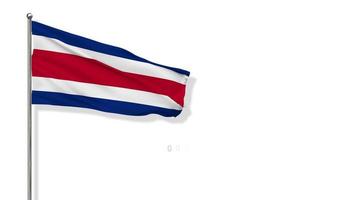 costa rica vlag golvend in de wind 3d weergave, fifa wereld kop 2022 team groep , chroma sleutel groen scherm, luma matte selectie van vlag video