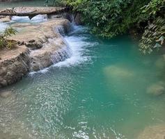 Abstract waterfall in the forest at Thailand photo