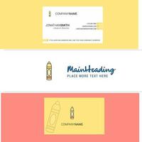 Beautiful Pencil Logo and business card vertical Design Vector