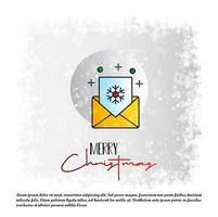 Merry Christmas card with creative design and light background vector