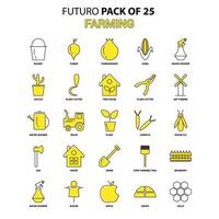 Farming Icon Set Yellow Futuro Latest Design icon Pack vector