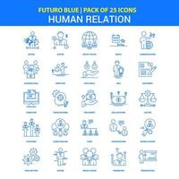 Human Relation Icons Futuro Blue 25 Icon pack vector