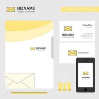 mensaje empresa logo archivo cubierta tarjeta de visita y aplicación móvil diseño vector ilustración