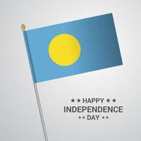 Palau Independence day typographic design with flag vector