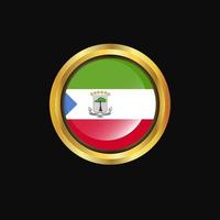 Equatorial Guinea flag Golden button vector