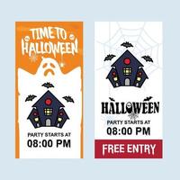 Happy Halloween invitation design with hunted house vector