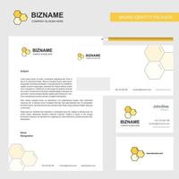 Cells Business Letterhead Envelope and visiting Card Design vector template