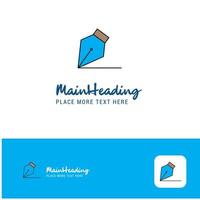 Creative Writing Logo Design Flat color Logo place for Tagline Vector Illustration