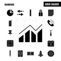 Banking Solid Glyph Icon for Web Print and Mobile UXUI Kit Such as Mobile Setting Mobile Setting Gear Projector Screen Display Pictogram Pack Vector