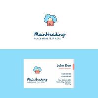 Flat Secure cloud Logo and Visiting Card Template Busienss Concept Logo Design vector