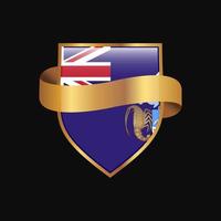 Tristan da Cunha flag Golden badge design vector