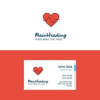 Flat Heart beat Logo and Visiting Card Template Busienss Concept Logo Design vector