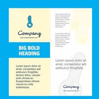 Thermometer Company Brochure Title Page Design Company profile annual report presentations leaflet Vector Background