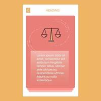 vector de diseño de diseño de banner vertical móvil de justicia