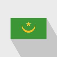 Mauritania flag Long Shadow design vector