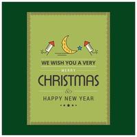 Christmas greetings card with typography and green background vector