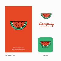 Water melon Company Logo App Icon and Splash Page Design Creative Business App Design Elements vector