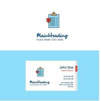 Flat Clipboard Logo and Visiting Card Template Busienss Concept Logo Design vector