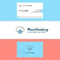 Beautiful Music on cloud Logo and business card vertical Design Vector