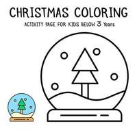 Libro de actividades navideñas para colorear para niños menores de 3 años vector