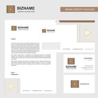 Video Business Letterhead Envelope and visiting Card Design vector template