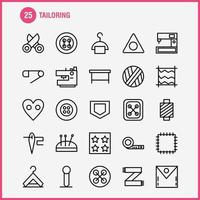 Tailoring Line Icon Pack For Designers And Developers Icons Of Knit Machine Scissors Sewing Buttons Knit Machine Sewing Vector