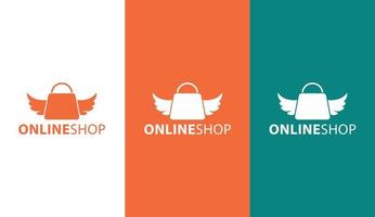 idea de diseño simple del logotipo de la tienda en línea vector