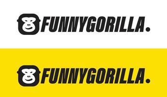 etiqueta engomada divertida del logotipo del gorila vector