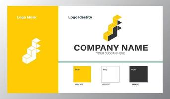 abstract geometric company logo with color guide vector